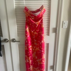 Strapless floral dress